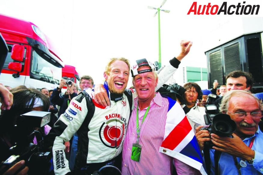 Jenson Button celebrates his maiden Grand Prix victory - Photo: LAT