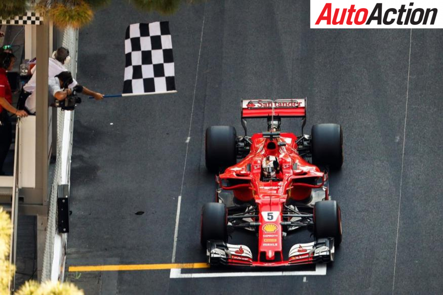 Sebastian Vettel wins the Monaco for Ferrari - Photo: LAT