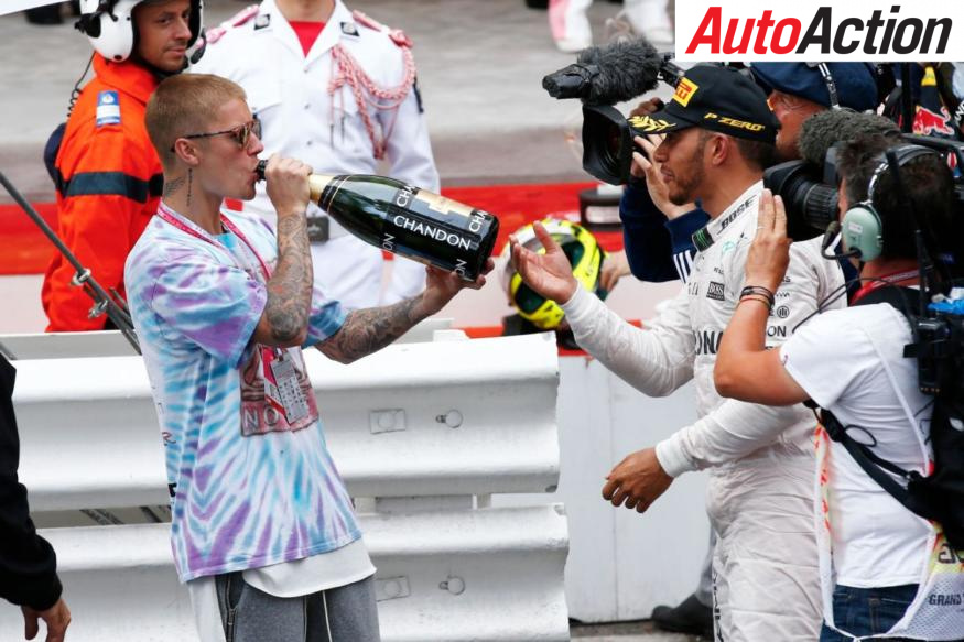 Lewis Hamilton and Justin Bieber at the Monaco Grand Prix