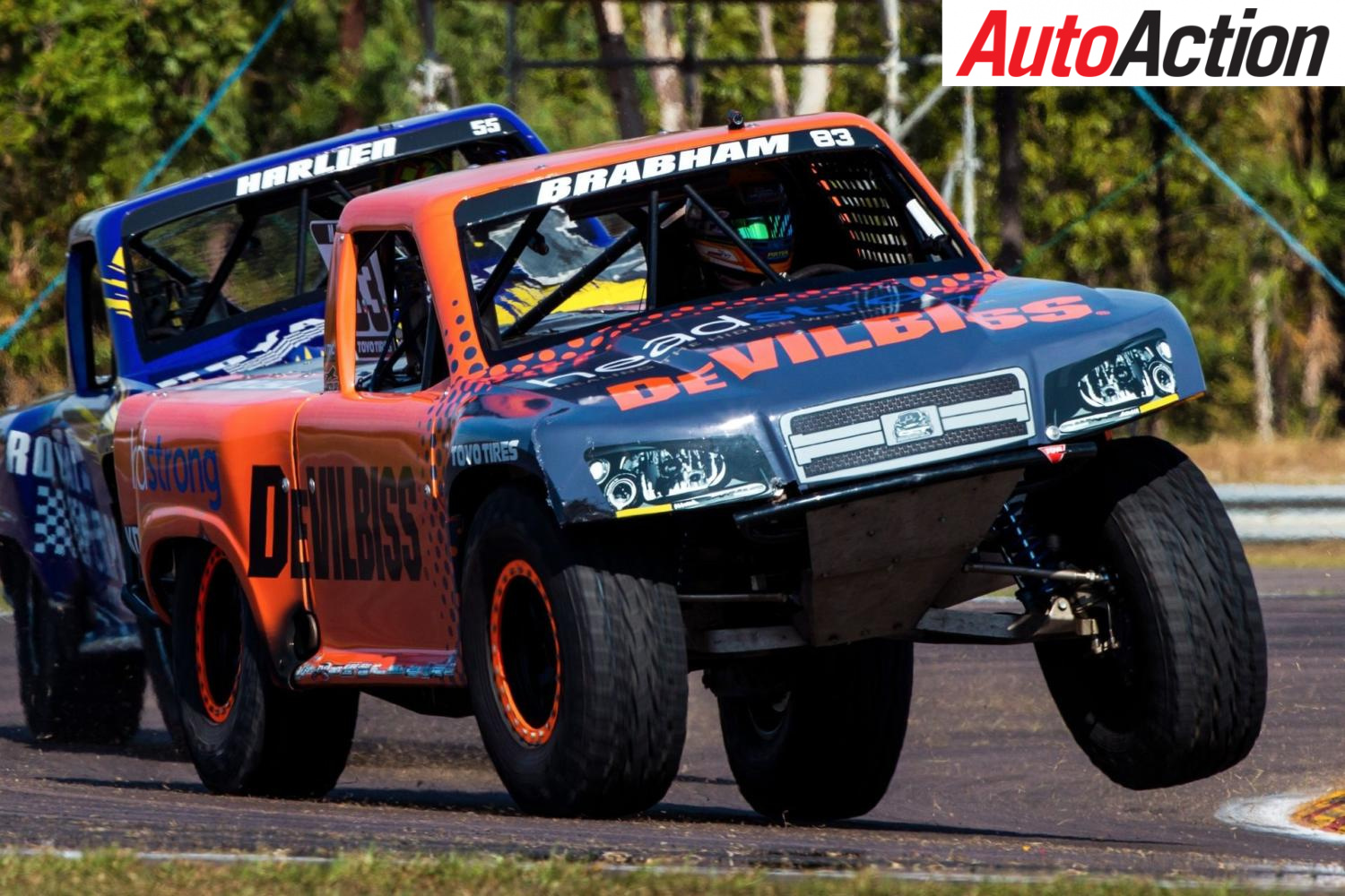 The Matt Brabham Stadium Super Truck driven by Robby Gordon during the incident competing at Hidden Valley - Photo: Dirk Klynsmith