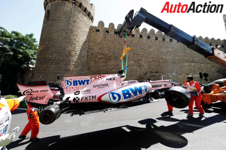 Sergio Perez was the first to find the wall in Azerbaijan - Photo: LAT