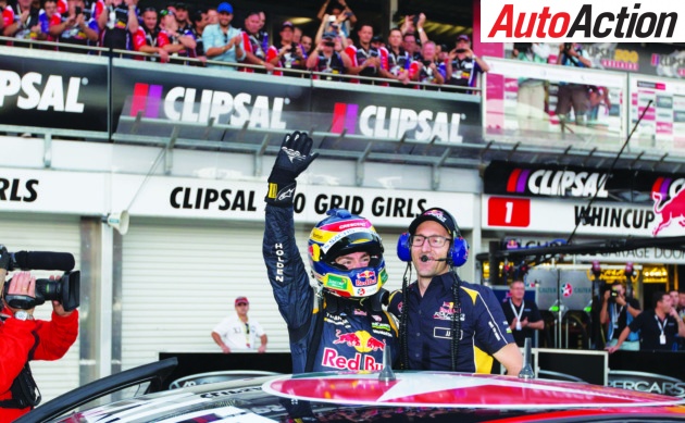 Jeromy Moore with Craig Lowndes at Red Bull Racing in Australia