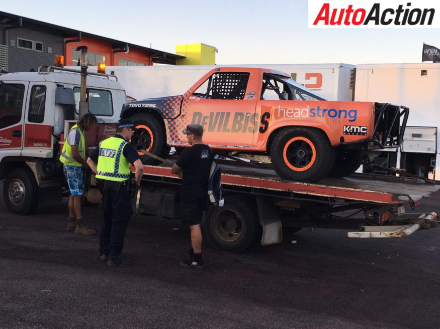 The Stadium Super Truck driven by Robby Gordon impounded by the NT Police