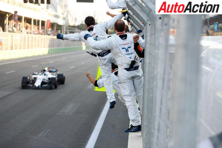 Williams celebrate Lance Stroll's podium result in the Azerbaijan GP - Photo: LAT