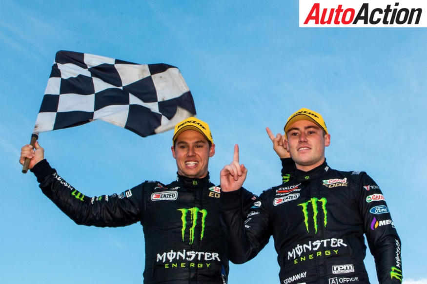 Cam Waters and Richie Stanaway celebrating their victory - Photo: Dirk Klynsmith