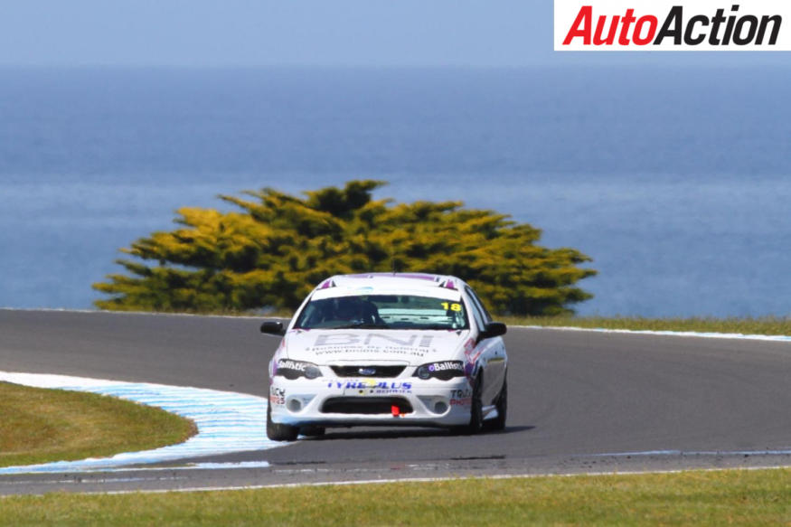 Brent Edwards racing his Ford Falcon BA at Phillip Island