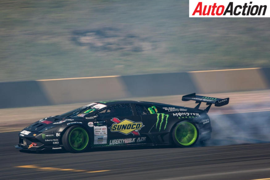 Daigo Saito and his Lamborghini at the 2016 International Drift Challenge - Photo: Rhys Vandersyde