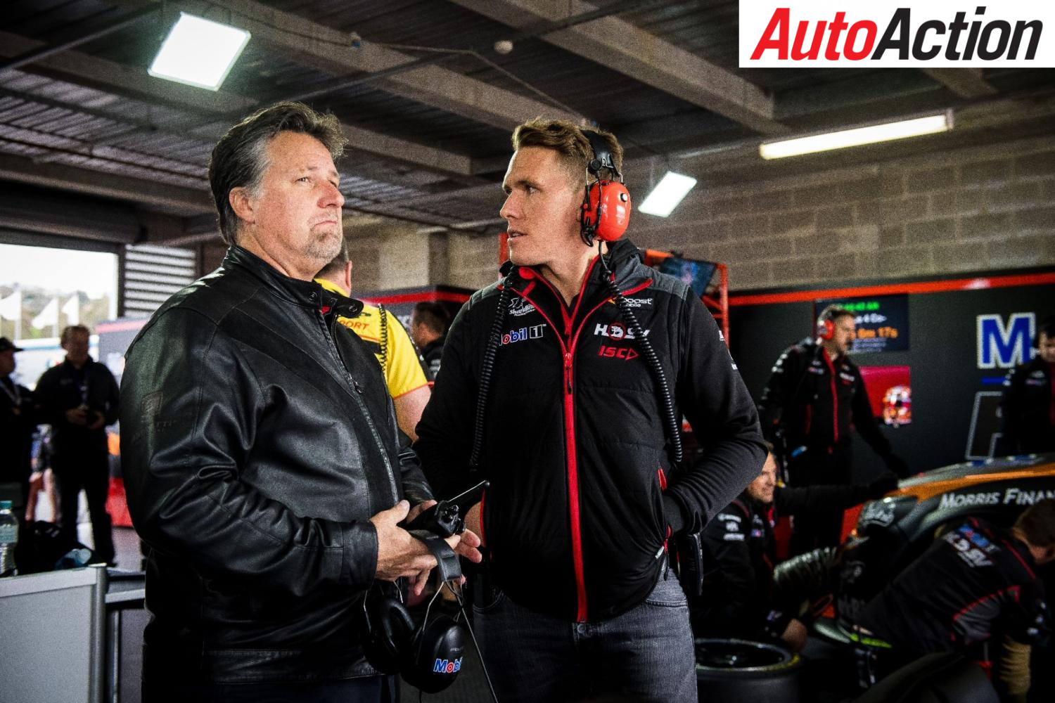 Michael Andretti and Ryan Walkinshaw in the teams garage at Bathurst - Photo: LAT