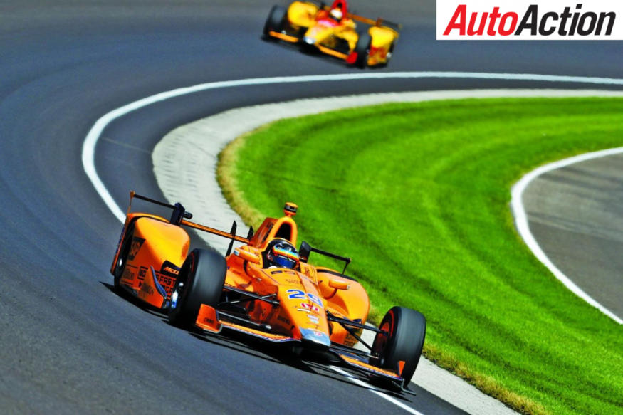 Fernando Alonso racing in the Indy 500 Photo: LAT