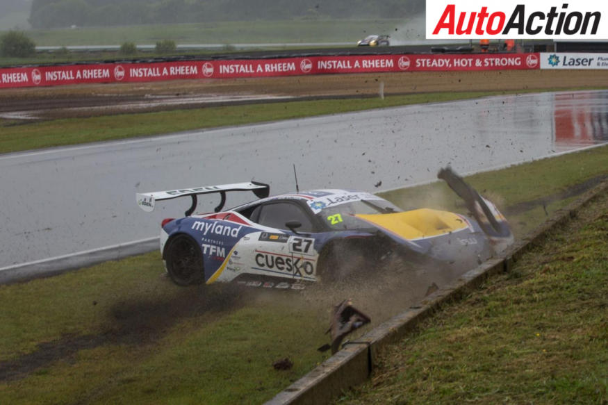 The Trass Family Motorsport Ferrari was also a victim of the conditions - Photo: Rhys Vandersyde