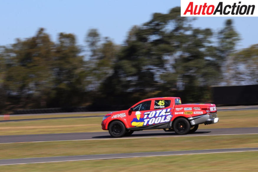 Paul Gover on track in the Mitsubishi Triton SuperUte