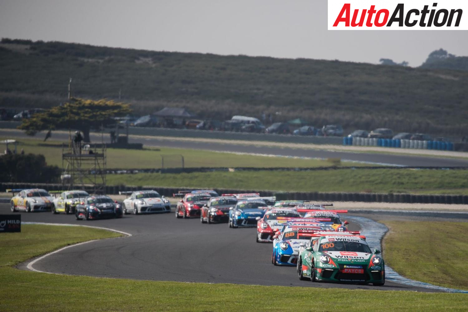 Dale Wood leading the Carrera Cup field at Phillip Island - Photo: Rhys Vandersyde