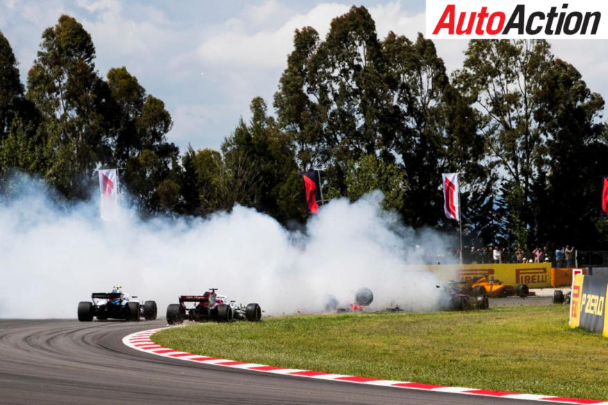 Romain Grosjean crashing out of the Spanish Grand Prix - Photo: LAT
