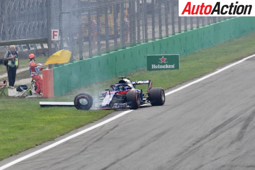 Brendon Hartley's wrecked Toro Rosso - Photo: Suttons Images