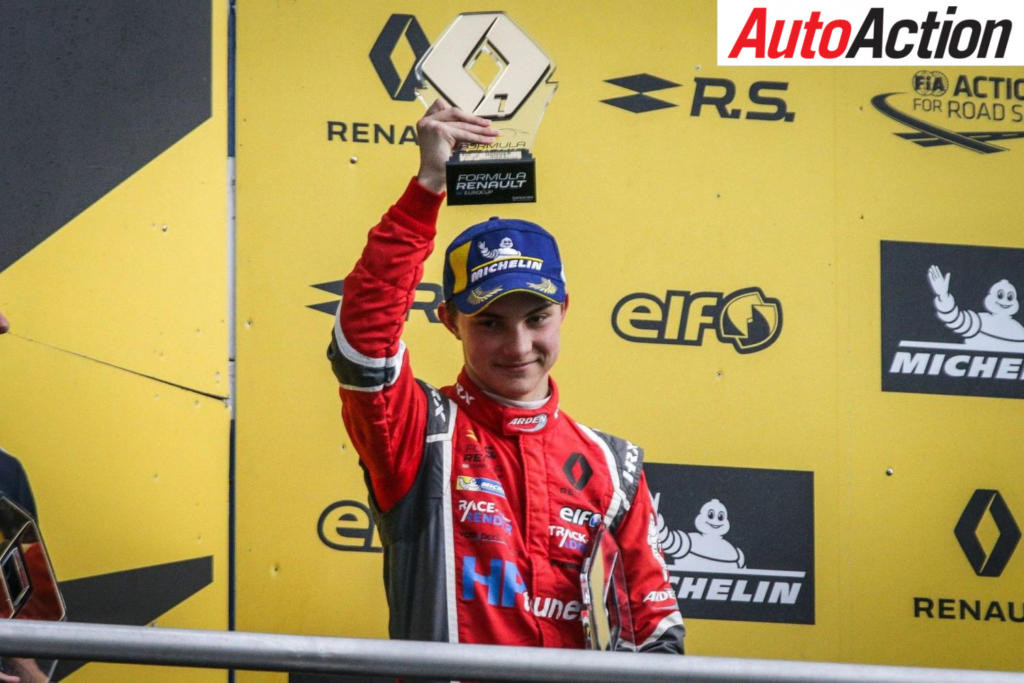 Oscar Piastri on the podium in Formula Renault - Photo: Dutch Photo Agency