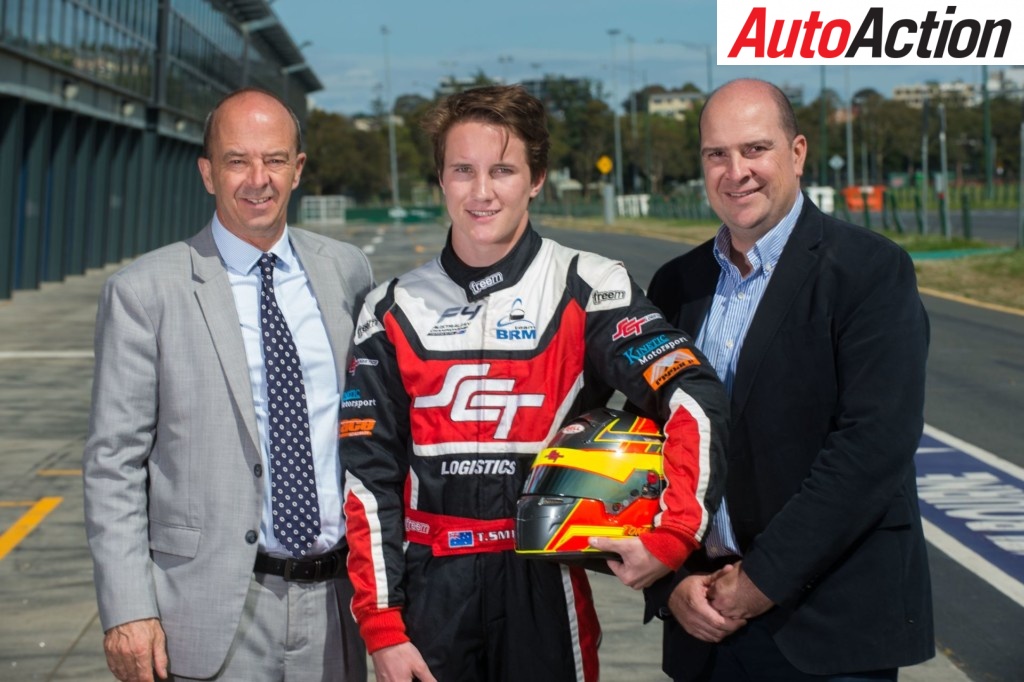 AGPC CEO Andrew Westacott, Formula 4 driver Thomas Smith, CAMS GM Motorsport Michael Smith - Photo: Supplied