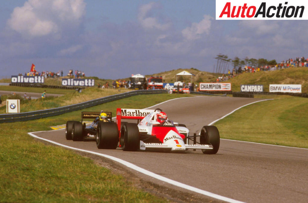 Niki Lauda leading the 1985 Dutch Grand Prix - Photo: LAT