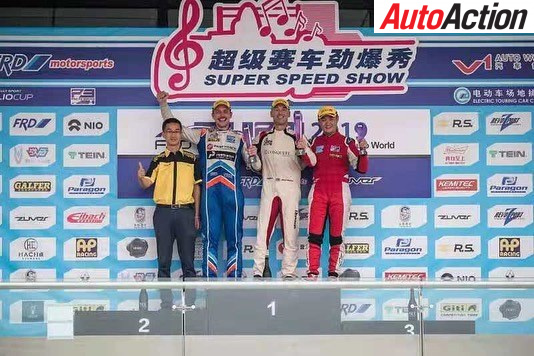 Luke King on the podium in his LMP3 debut - Photo: Supplied