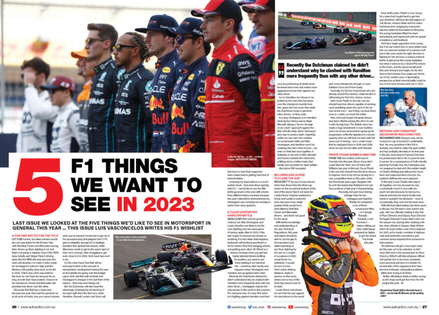 Five things we want to see in Formula 1 in 2023