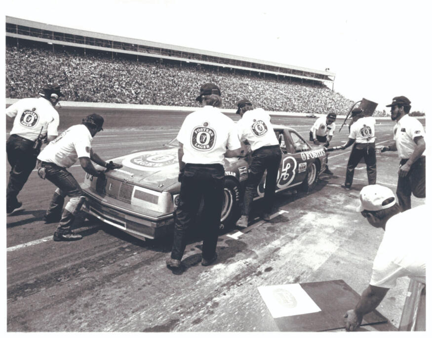 Allan Grice in the pits at Charlotte in 1987