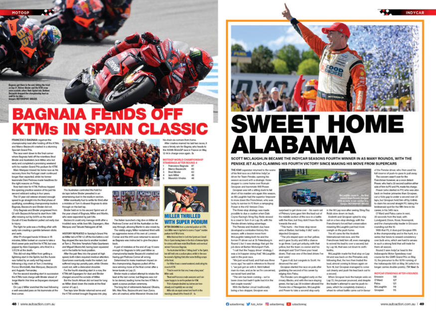MotoGP and Indycar Action its all in Auto Action magazine
