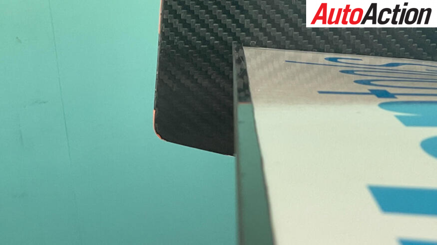 A Gurney Flap has added to the rear wing of the Ford Mustang in Australian Supercars