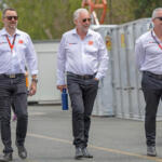 Supercars heavy weights Cameron Price Chief Financial and Risk Manager, Supercars CEO Shane Howard and new Chief Operating Officer Tim Watsford.