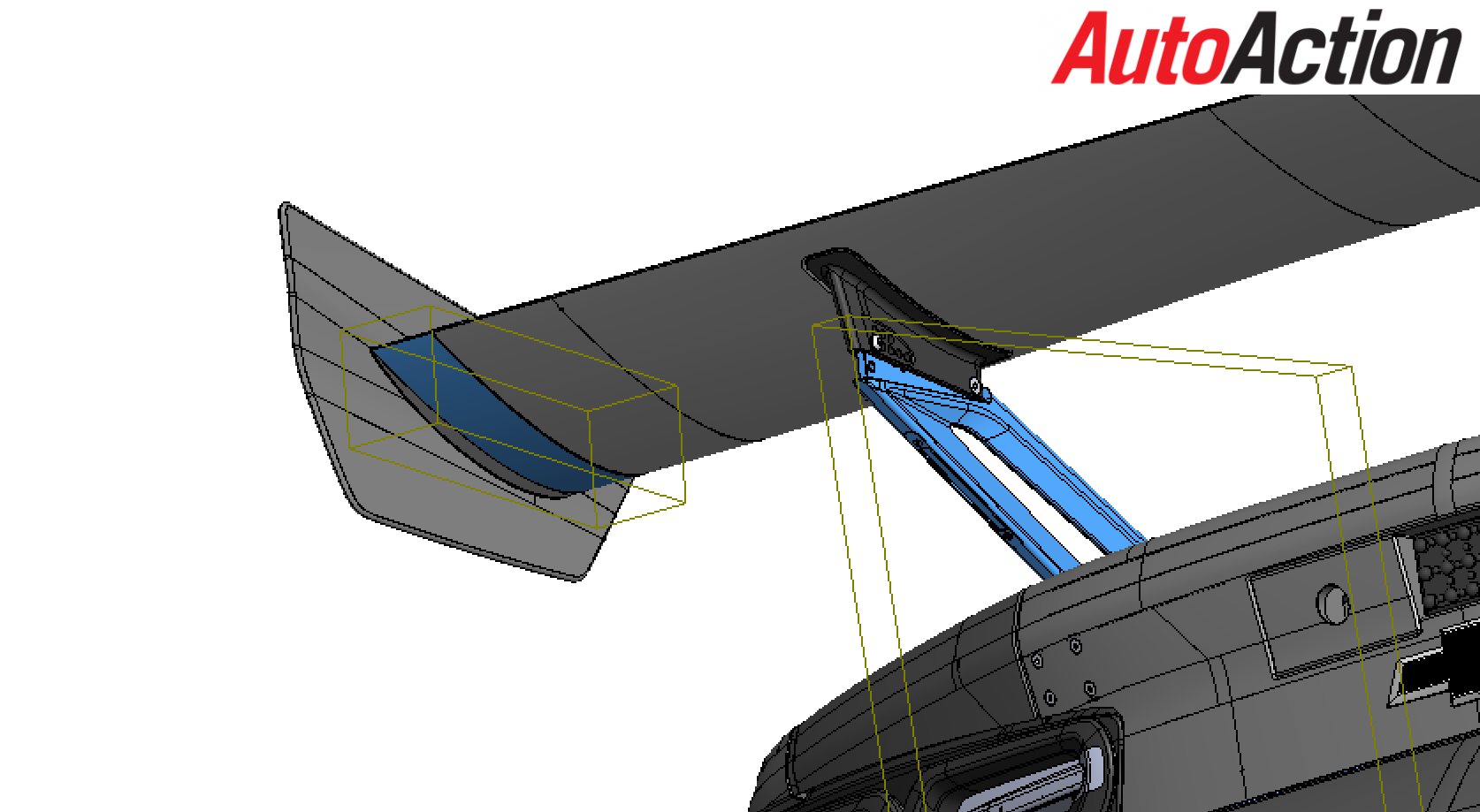 The design for the aerodynamic changes to the rear wing on the 2024 Camaro in the Australian Supercar Series