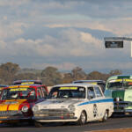 Cortinas lead the Group N race at Historic Winton 2022. Image: CHRIS CARTER