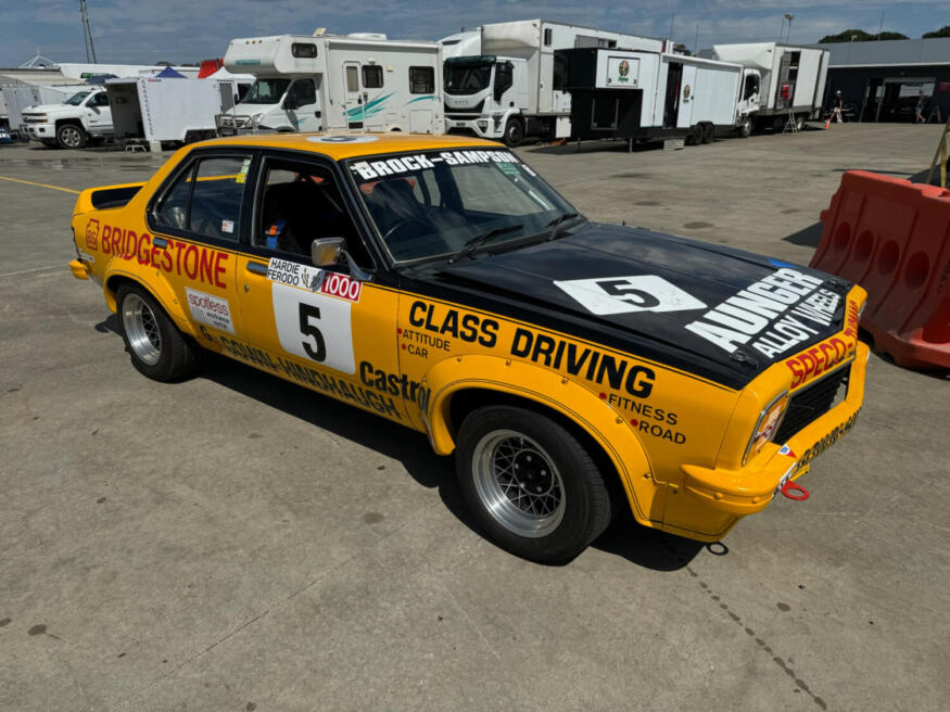 A replica of the 1975 Bathurst-winning car driven by the Brock/Sampson combo. Image: BRUCE WILLIAMS