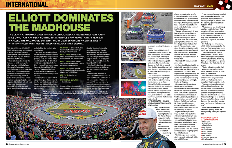 Elliot dominates the madhouse - latest free digital issue of Auto Action.