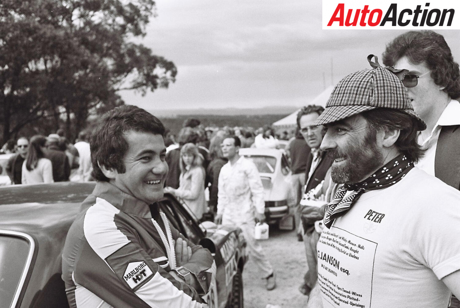 Holdens Joe Felice and Captian Peter Janson 1977-IMAGE Ian Smith AUTOPIX -AUTO ACTION ARCHIVES