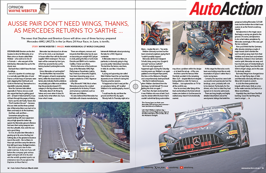 Wayne Webster Column-Looks at the LeMans take offs