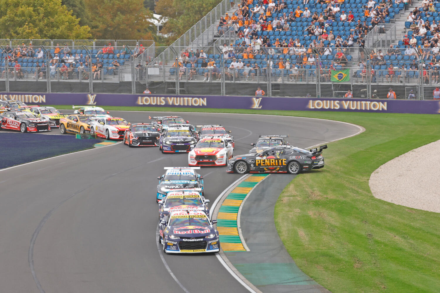 Brown leads a crazy Supercars race