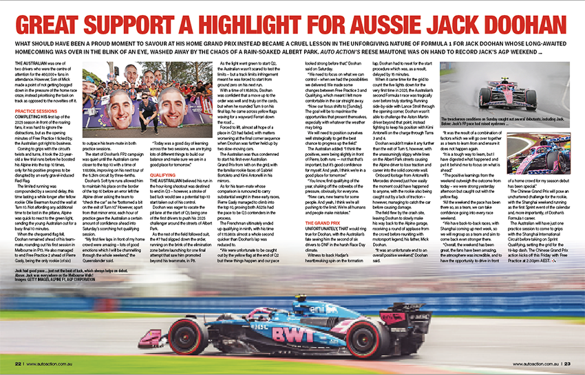 Auto Action digital edition - 2025 Australian Grand Prix Coverage has a story on Jack Doohans GP