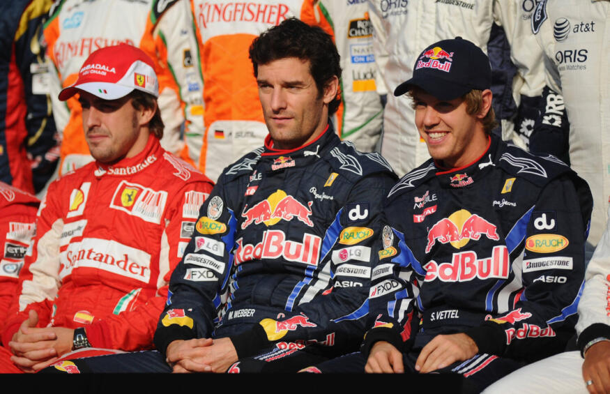 Alonso, Webber and Vettel at Abu Dhabi