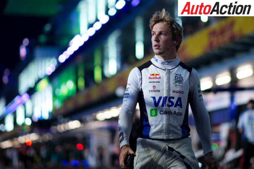 Liam Lawson, Visa Cash App Racing Bulls, in the pitlane at the Saudi Arabian Grand Prix at the Jeddah Corniche Circuit.