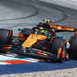 Lando Norris, McLaren, driving on track during FP3 at the 2025 F1 Austrian Grand Prix.