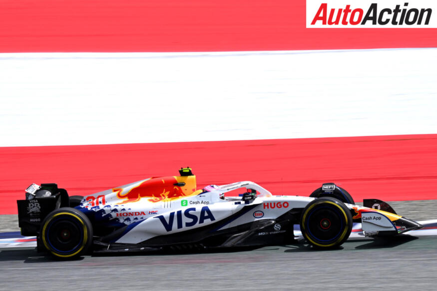 Liam Lawson, Visa Cash App Racing Bulls, on track during practice ahead of the 2025 F1 Austrian Grand Prix.
