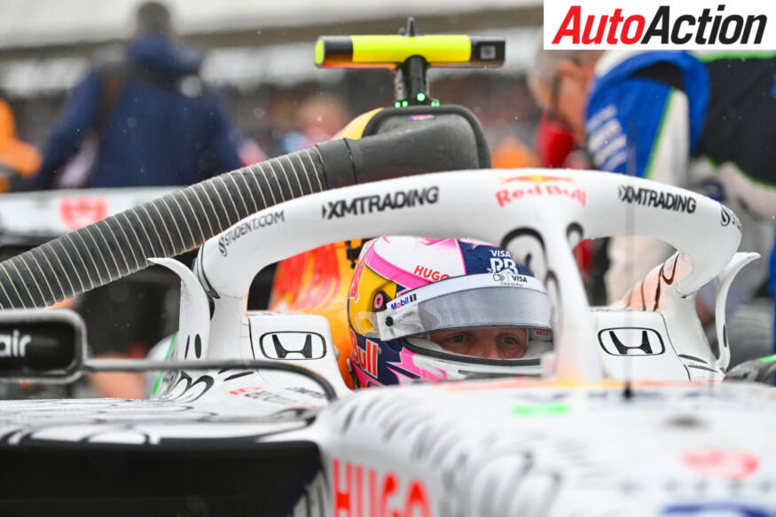 Liam Lawson, Visa Cash App Racing Bulls, looks ahead on the grid at the 2025 F1 British Grand Prix.