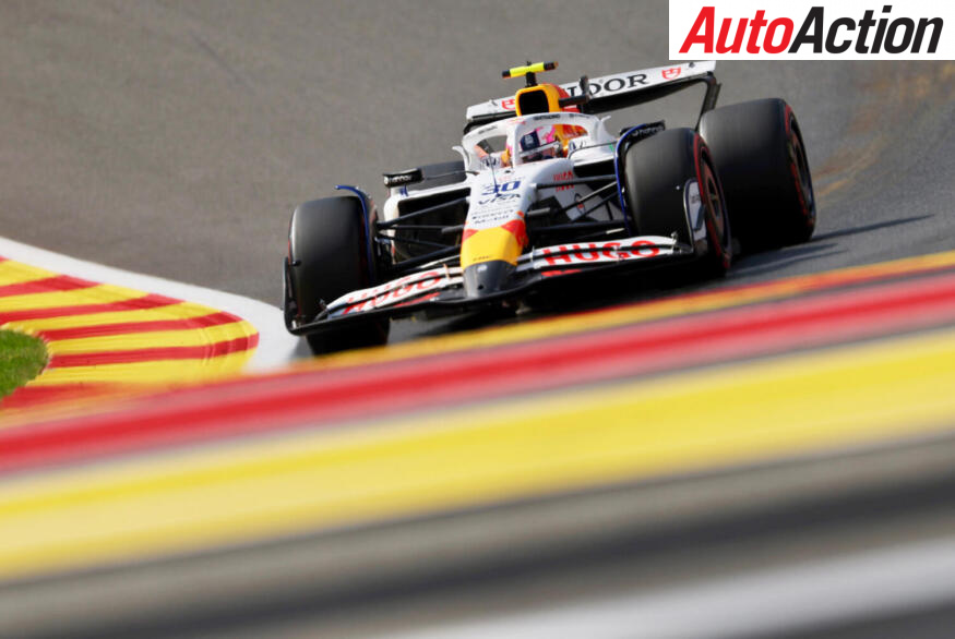 Liam Lawson, Visa Cash App Racing Bulls, driving on track during qualifying at the 20925 F1 Belgian Grand Prix.