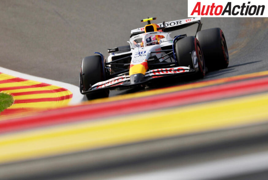 Liam Lawson, Visa Cash App Racing Bulls, driving on track during qualifying at the 20925 F1 Belgian Grand Prix.