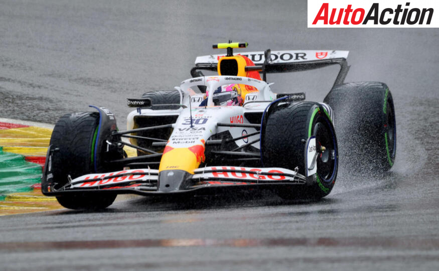 Liam Lawson, Visa Cash App Racing Bulls, on track during the 2025 F1 Belgian Grand Prix.