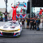 Shane van Gisbergen celebrates victory