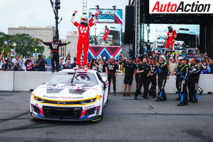 Shane van Gisbergen celebrates victory