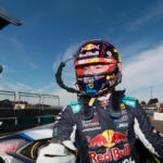 Feeney celebrates Tasmania pole