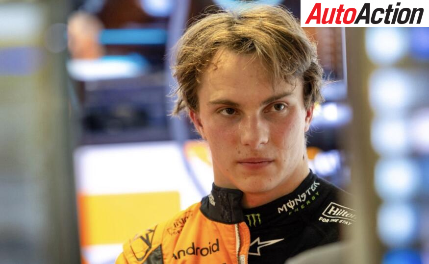Oscar Piastri, McLaren, in the garage after Free Practice 2 at the 2025 f1 Hungarian Grand Prix.