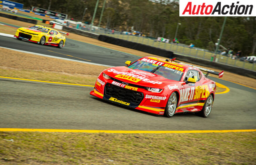 Lowndes in Bates car Queensland Raceway