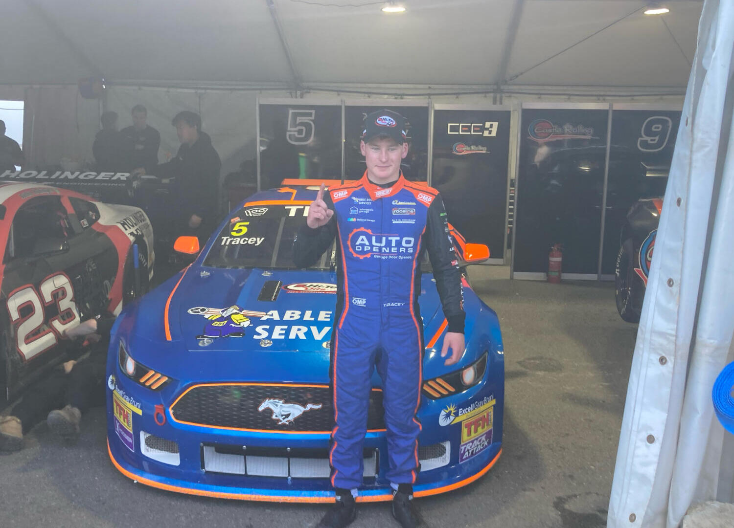Blake Tracey after Trans Am win