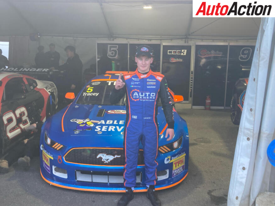 Blake Tracey after Trans Am win
